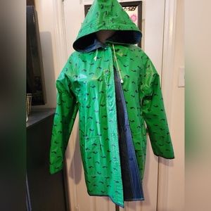 VINTAGE Whale Raincoat - made in Taiwan, -100% vinyl, -size m